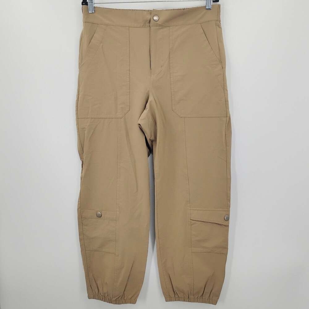 Cabi #6480 Galaxy Cargo Pants Joggers Beige Relaxed Pockets Stretch Waist Medium